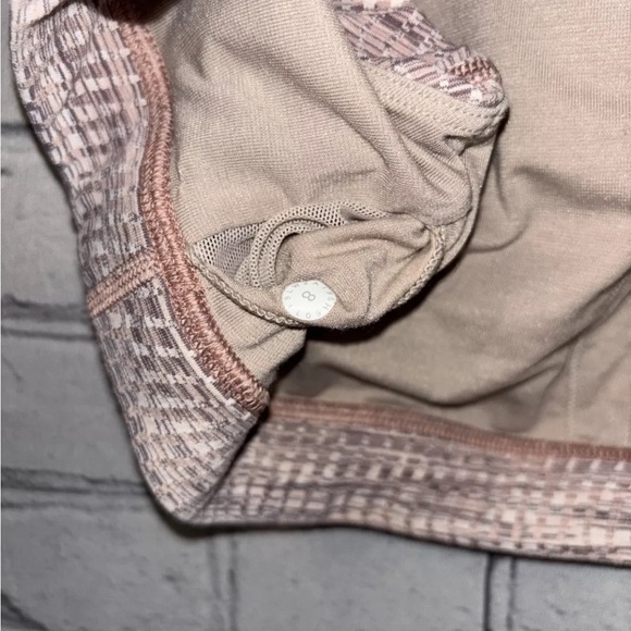 Lululemon Energy Bra, Arrow Jacquard Antique Bark Copper Coil No Cup Pads Size 8 - Picture 5 of 6